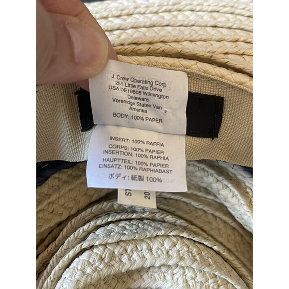 J Crew Womens Hat Size Medium Large Straw Floppy Resort Vacation Travel Festival - Picture 10 of 12